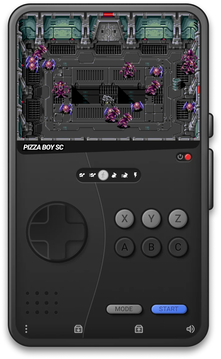 Pizza Boy SC Sega emulator running on an Android phone